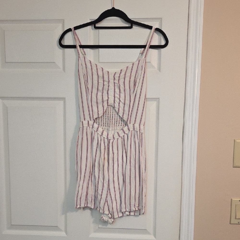 Hollister Striped Cutout Romper